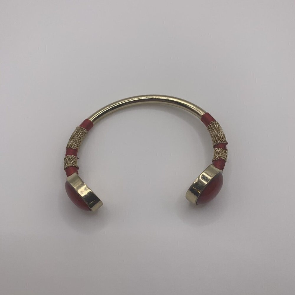 Ruby Festival Stone Gold Tone Cuff Bracelet Fashion Jewelry